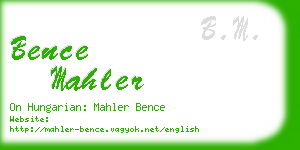 bence mahler business card